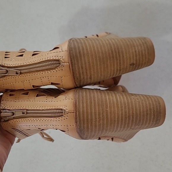 Jeffrey Campbell Rodillo Nude cutout wedge sandals size 10 - Picture 6 of 11